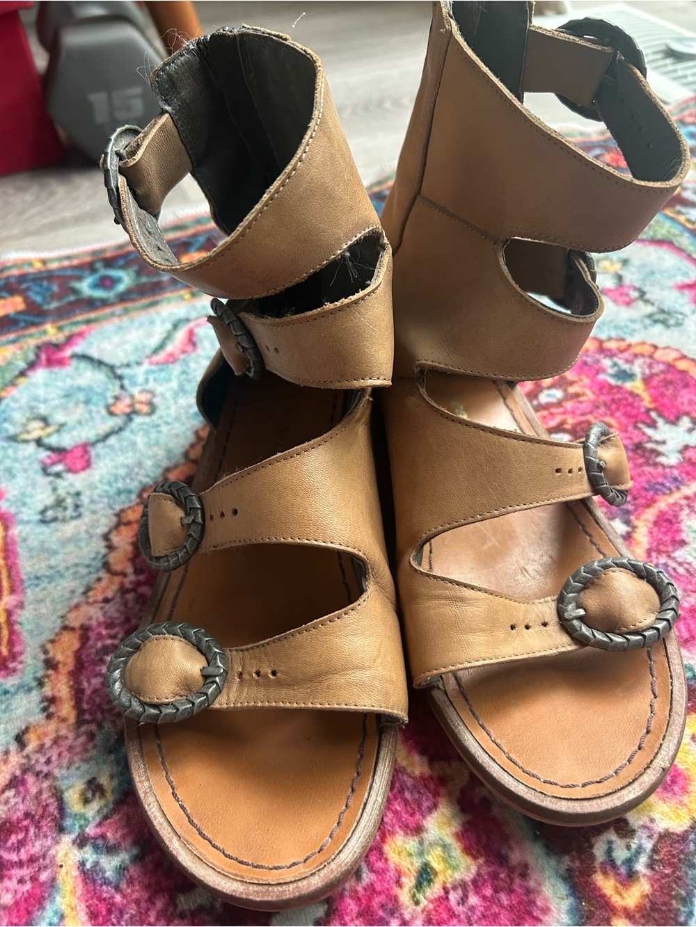 Free People leather ankle height sandals